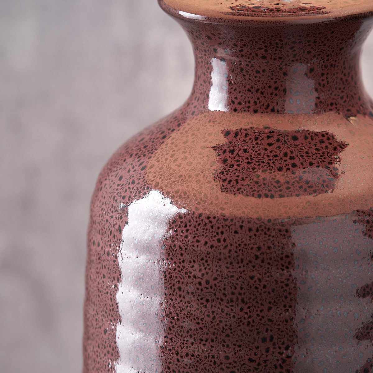 Helka Reactive Glaze Table Lamp Mulberry from Roseland Furniture