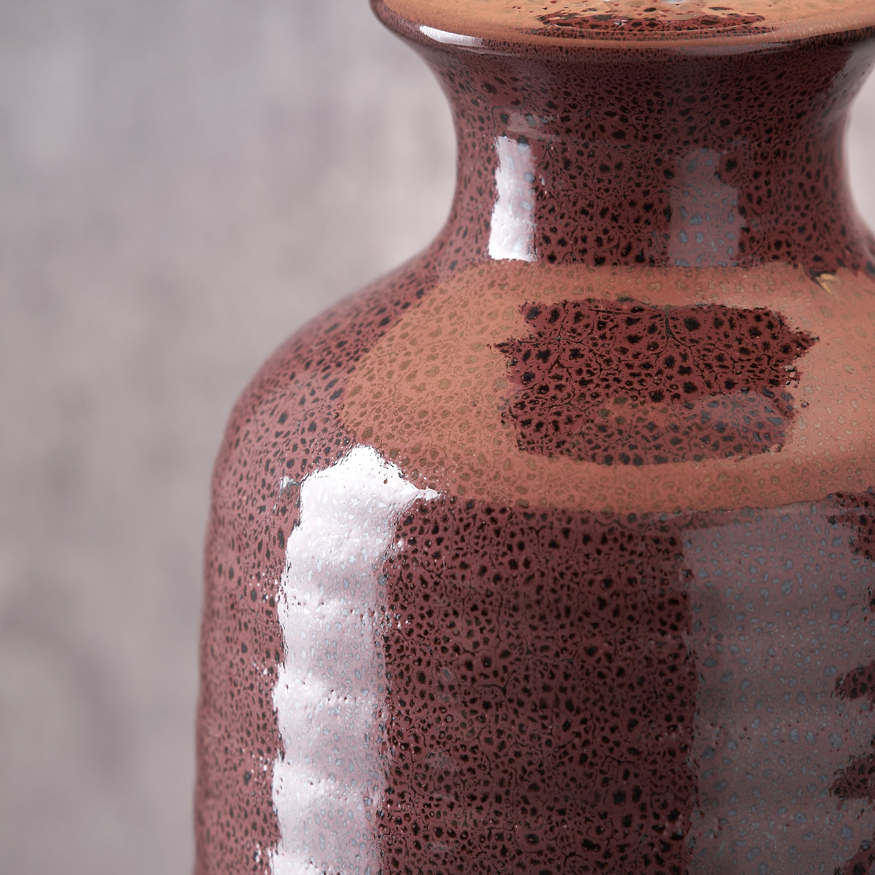 Helka Reactive Glaze Table Lamp Mulberry from Roseland Furniture