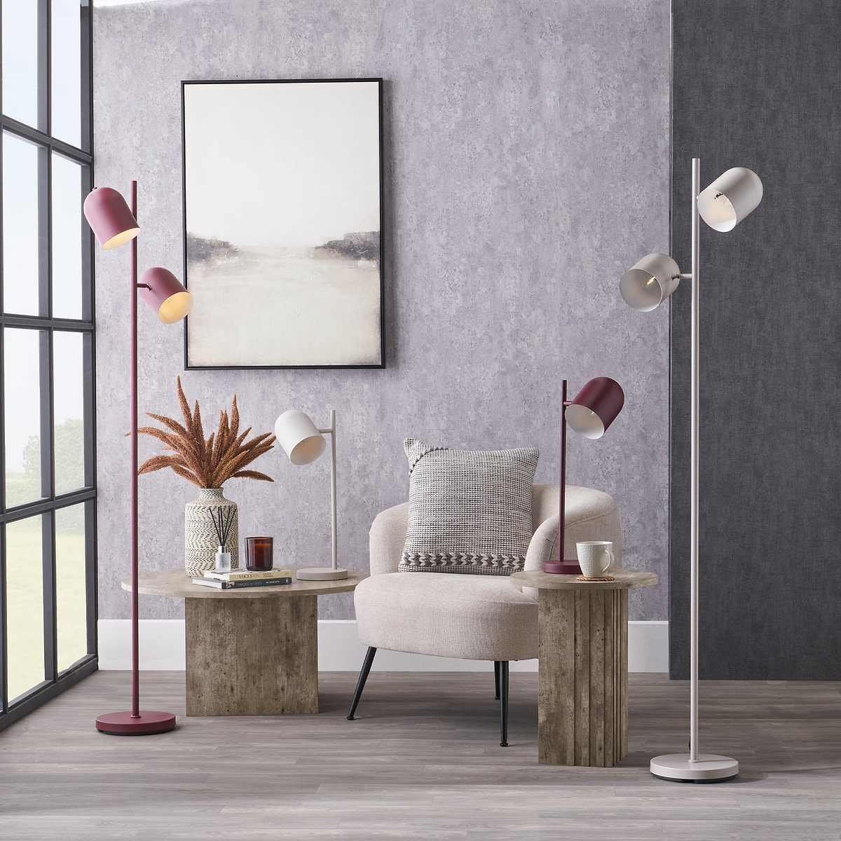 Finn Cloche Headed Table Lamp Mulberry from Roseland Furniture