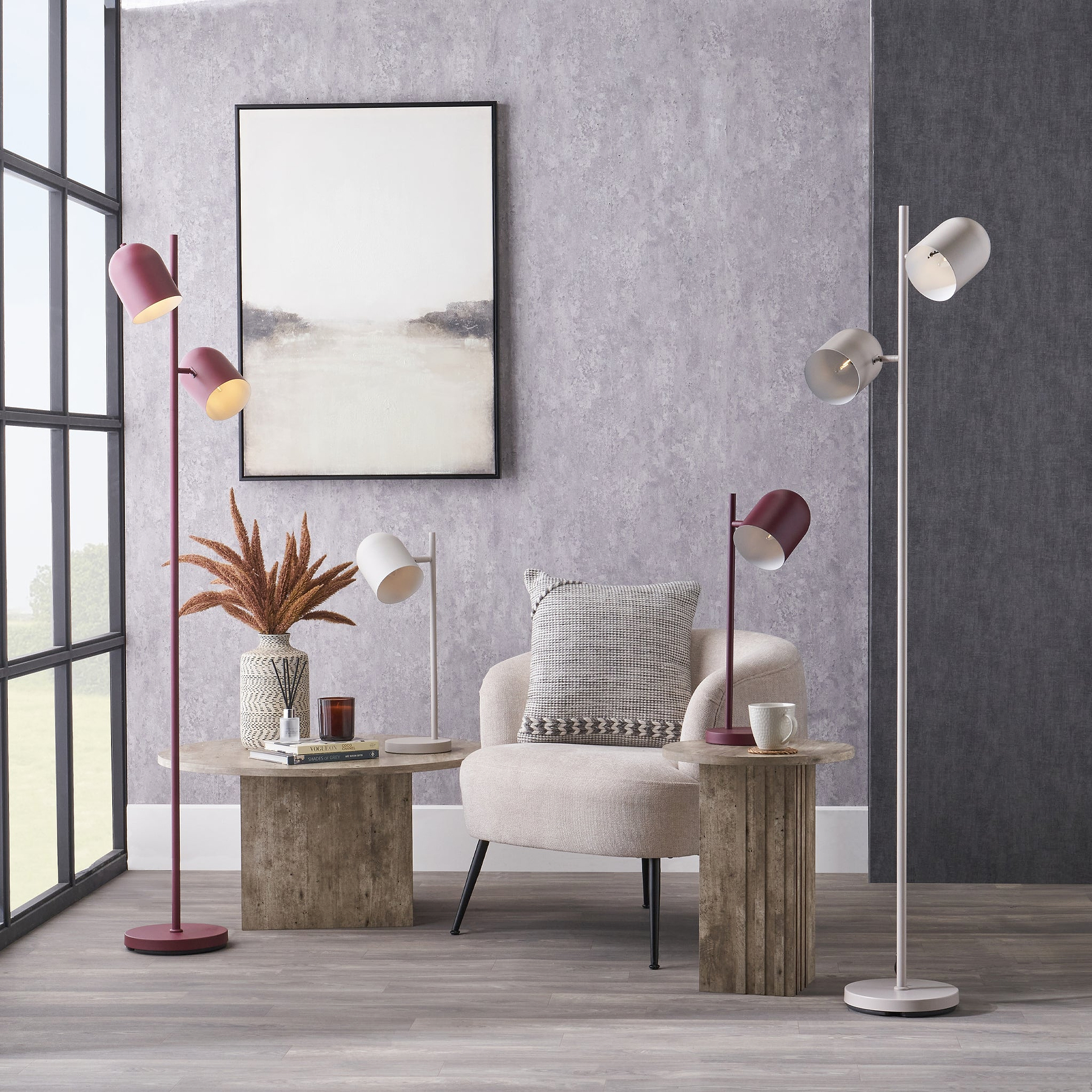 Finn Cloche Headed Table Lamp Mulberry from Roseland Furniture