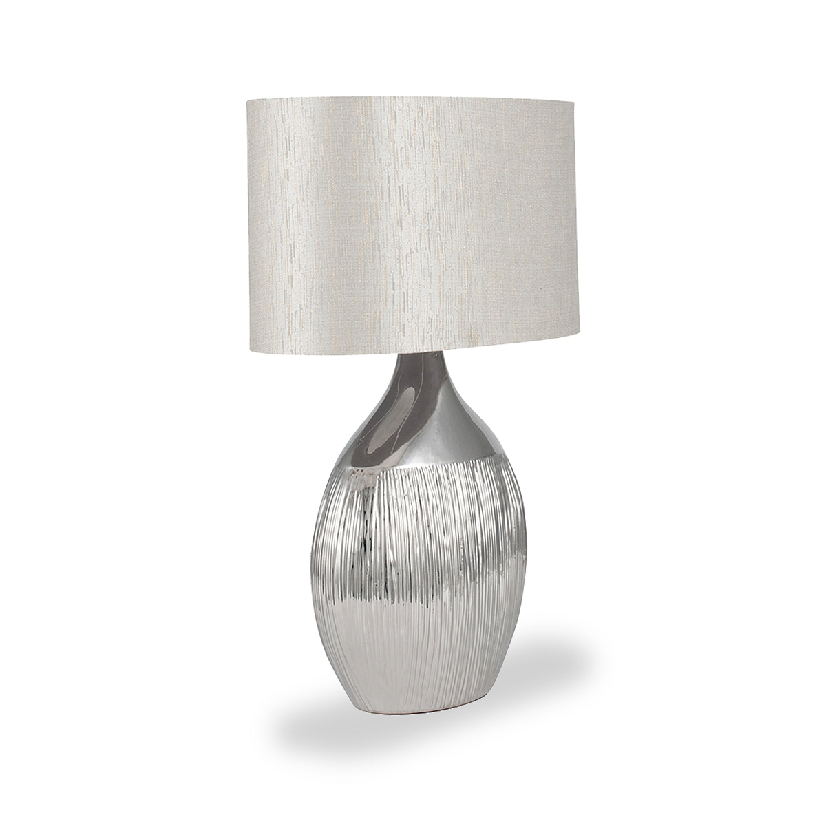 Gemini Etched Ceramic Table Lamp Silver from Roseland Furniture