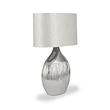 Gemini Etched Ceramic Table Lamp Silver from Roseland Furniture