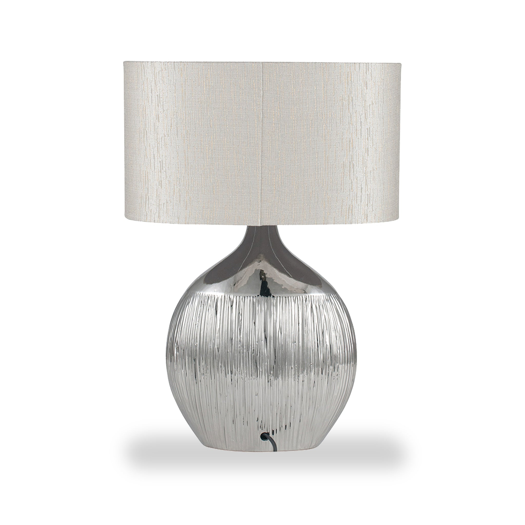 Gemini Etched Ceramic Table Lamp Silver from Roseland Furniture