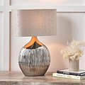 Gemini Etched Ceramic Table Lamp Silver from Roseland Furniture