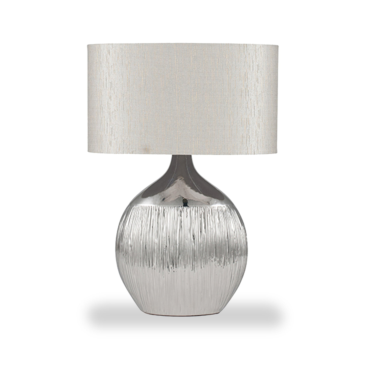 Gemini Etched Ceramic Table Lamp Silver from Roseland Furniture