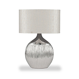 Gemini Etched Ceramic Table Lamp Silver from Roseland Furniture