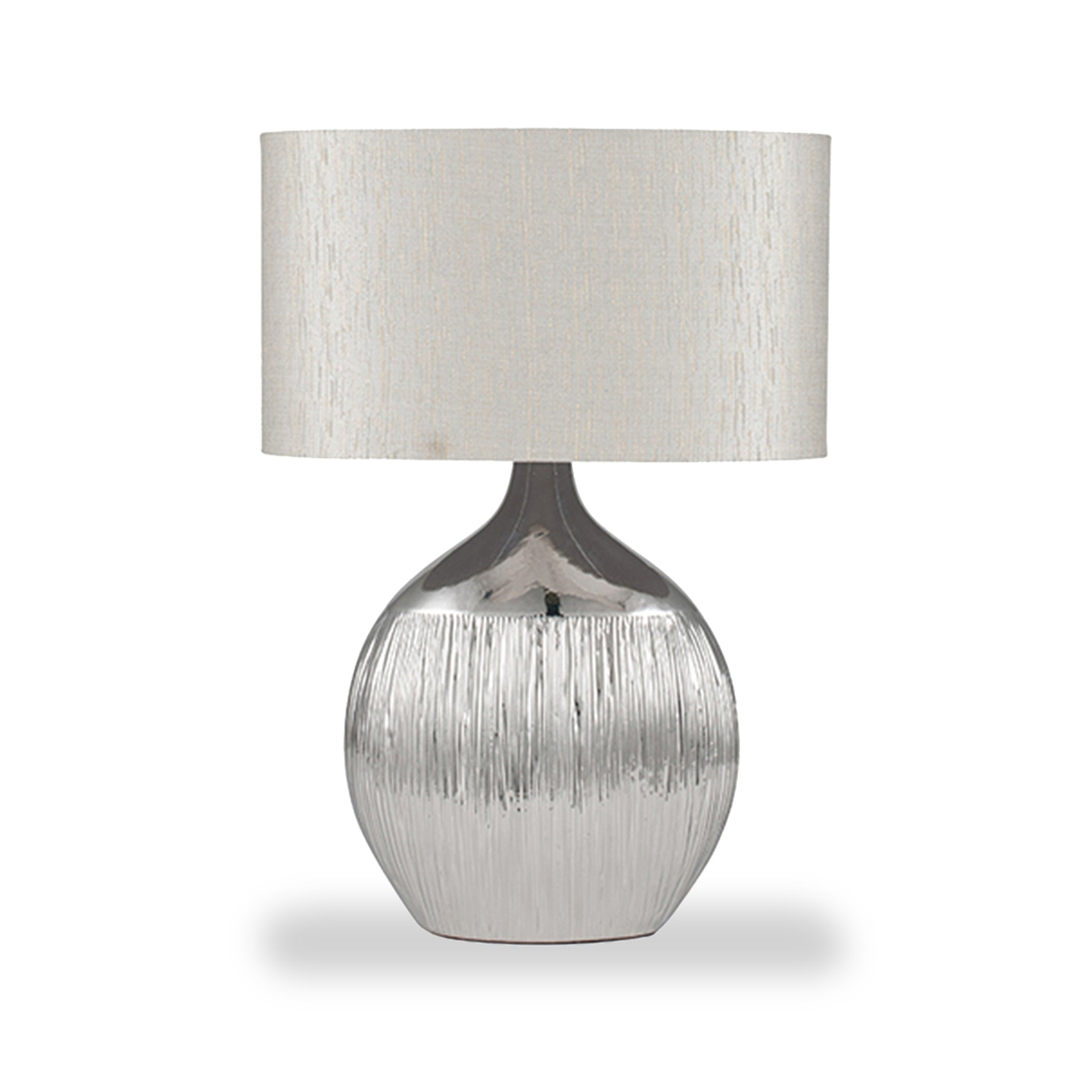 Gemini Etched Ceramic Table Lamp Silver from Roseland Furniture