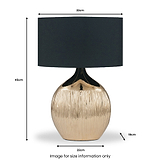 Gemini Etched Ceramic Table Lamp Gold from Roseland Furniture