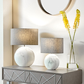 Crestola Marble Effect Ceramic Table Lamp Small from Roseland Furniture