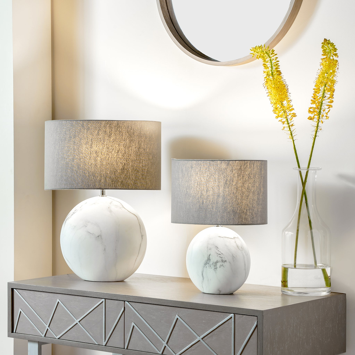 Crestola Marble Effect Ceramic Table Lamp Small from Roseland Furniture