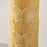 Bethan Embossed Ceramic Table Lamp Mustard from Roseland Furniture