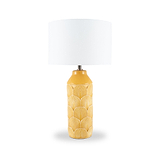 Bethan Embossed Ceramic Table Lamp Mustard from Roseland Furniture