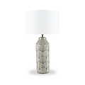 Bethan Grey Embossed Ceramic Table Lamp from Roseland Furniture