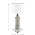 Bethan Embossed Ceramic Table Lamp Grey from Roseland Furniture