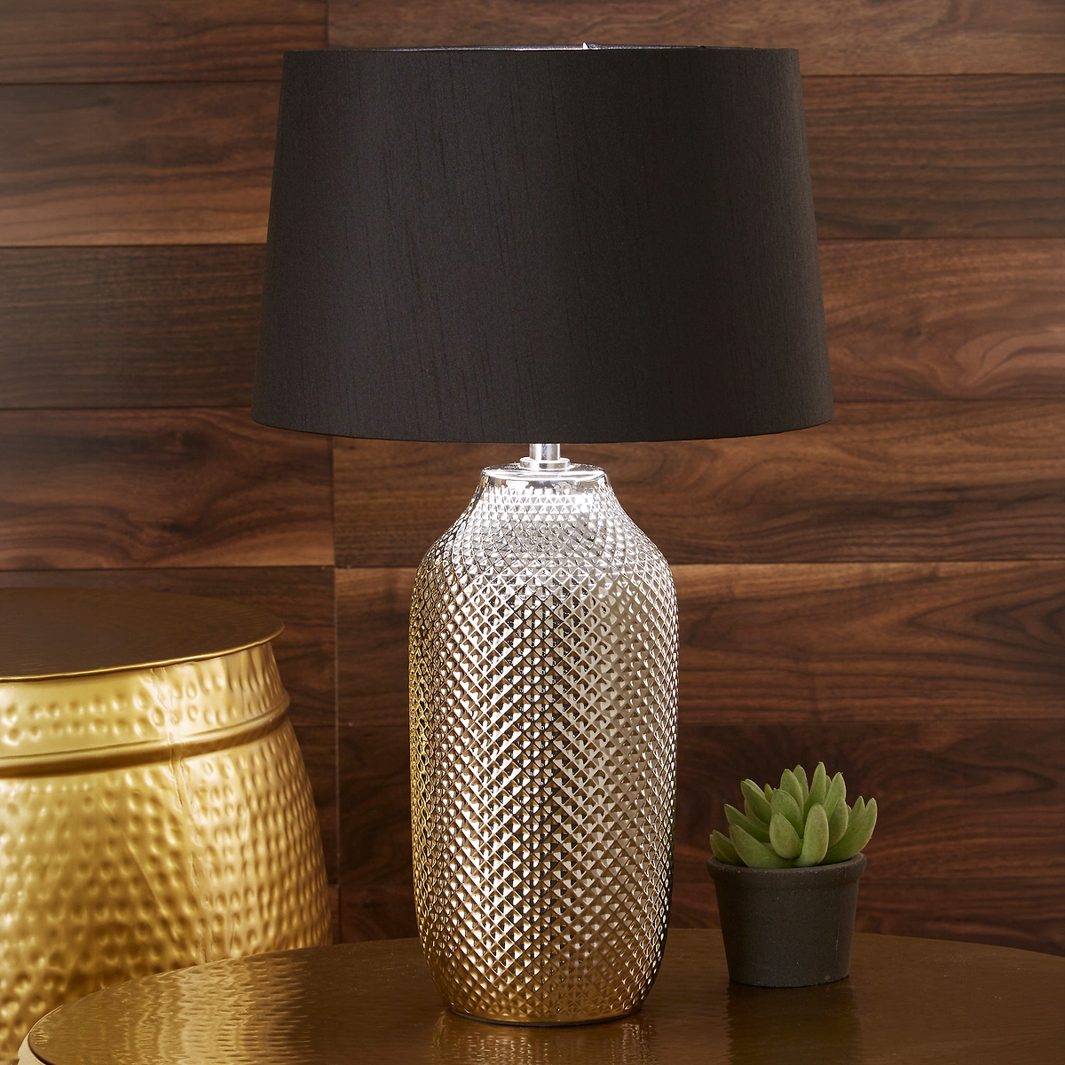 Nova Ceramic Table Lamp Silver from Roseland Furniture
