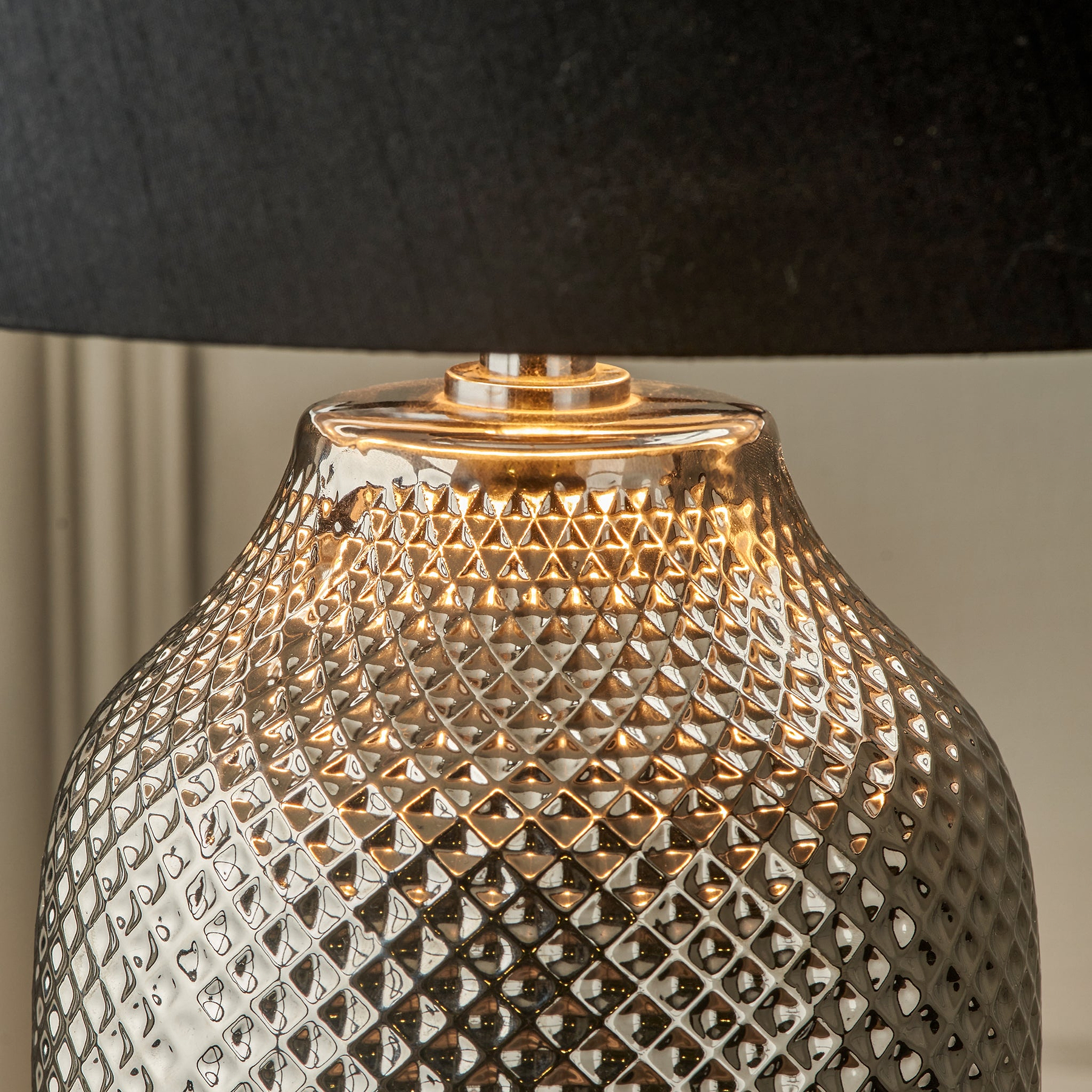 Nova Ceramic Table Lamp Silver from Roseland Furniture