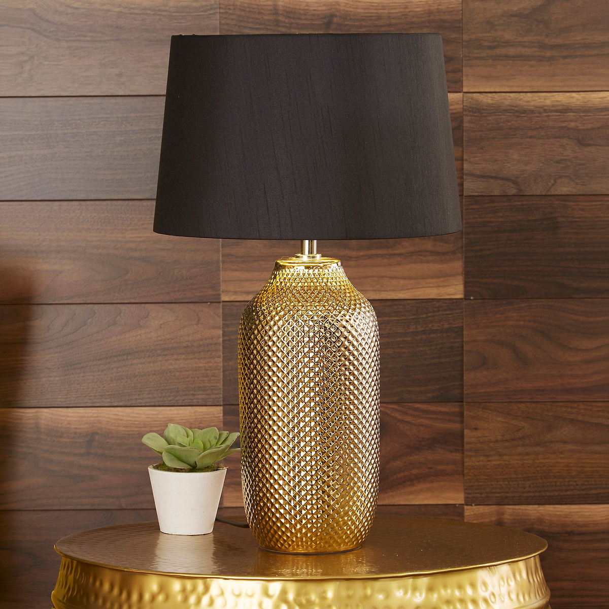 Nova Ceramic Table Lamp Gold from Roseland Furniture