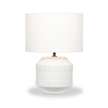 Meribel Geo Ceramic Table Lamp White from Roseland Furniture