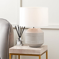 Meribel Geo Ceramic Table Lamp White from Roseland Furniture