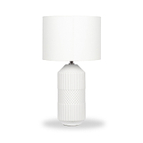 Meribel Geo Ceramic Tall Table Lamp White from Roseland Furniture