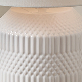 Meribel Geo Ceramic Tall Table Lamp White from Roseland Furniture
