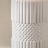 Meribel Geo Ceramic Tall Table Lamp White from Roseland Furniture