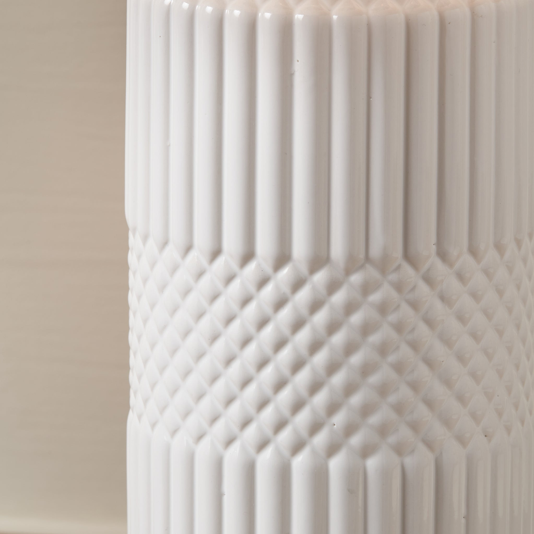 Meribel Geo Ceramic Tall Table Lamp White from Roseland Furniture