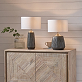 Artemis Textured Brushed Silver Tall Table Lamp from Roseland Furniture