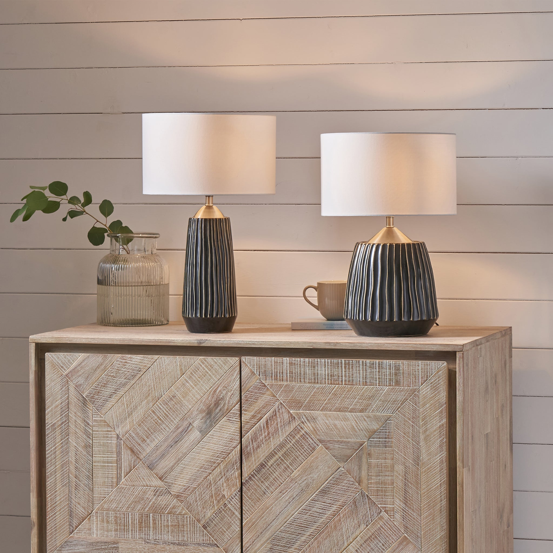 Artemis Textured Brushed Silver Tall Table Lamp from Roseland Furniture