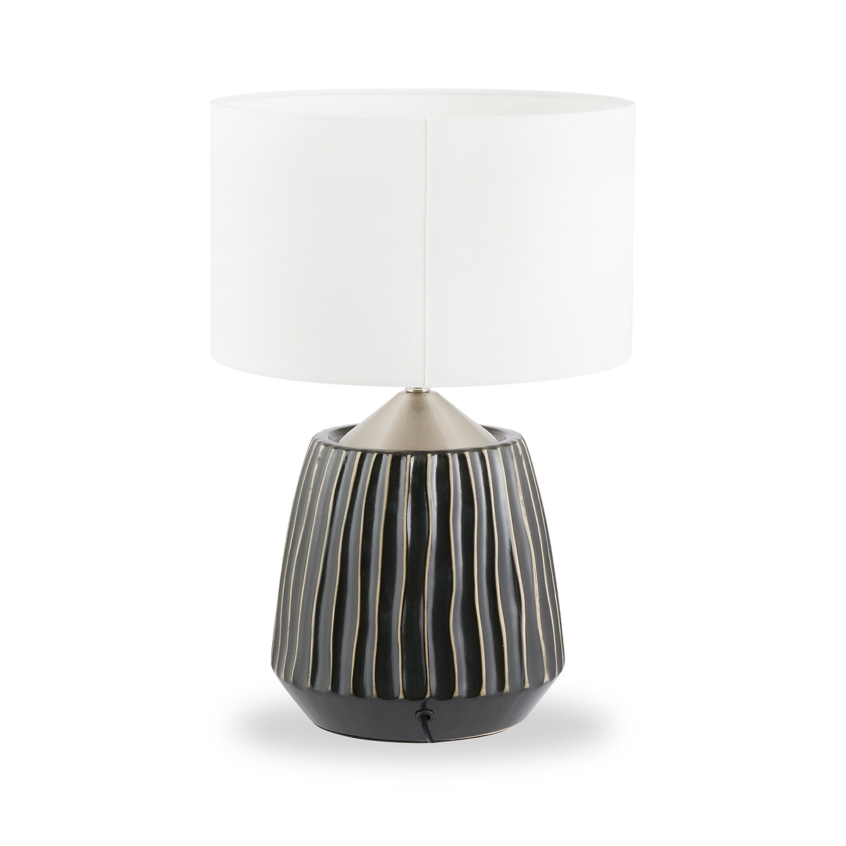 Artemis Textured Brushed Silver Table Lamp from Roseland Furniture