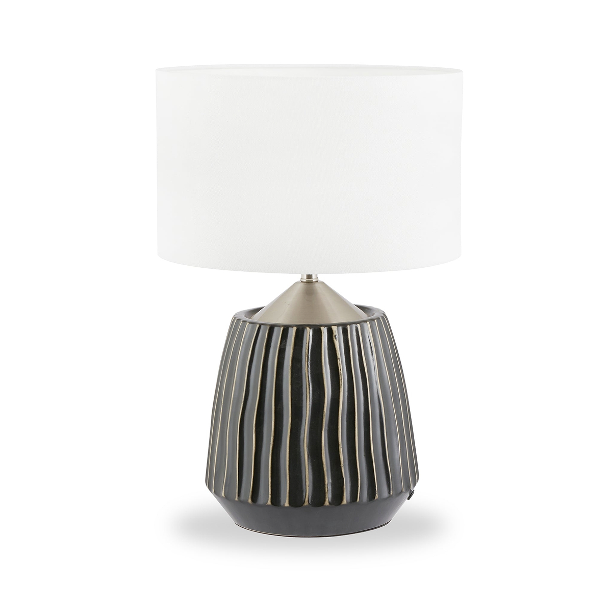 Artemis Textured Brushed Silver Table Lamp from Roseland Furniture