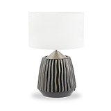 Artemis Textured Brushed Silver Table Lamp from Roseland Furniture
