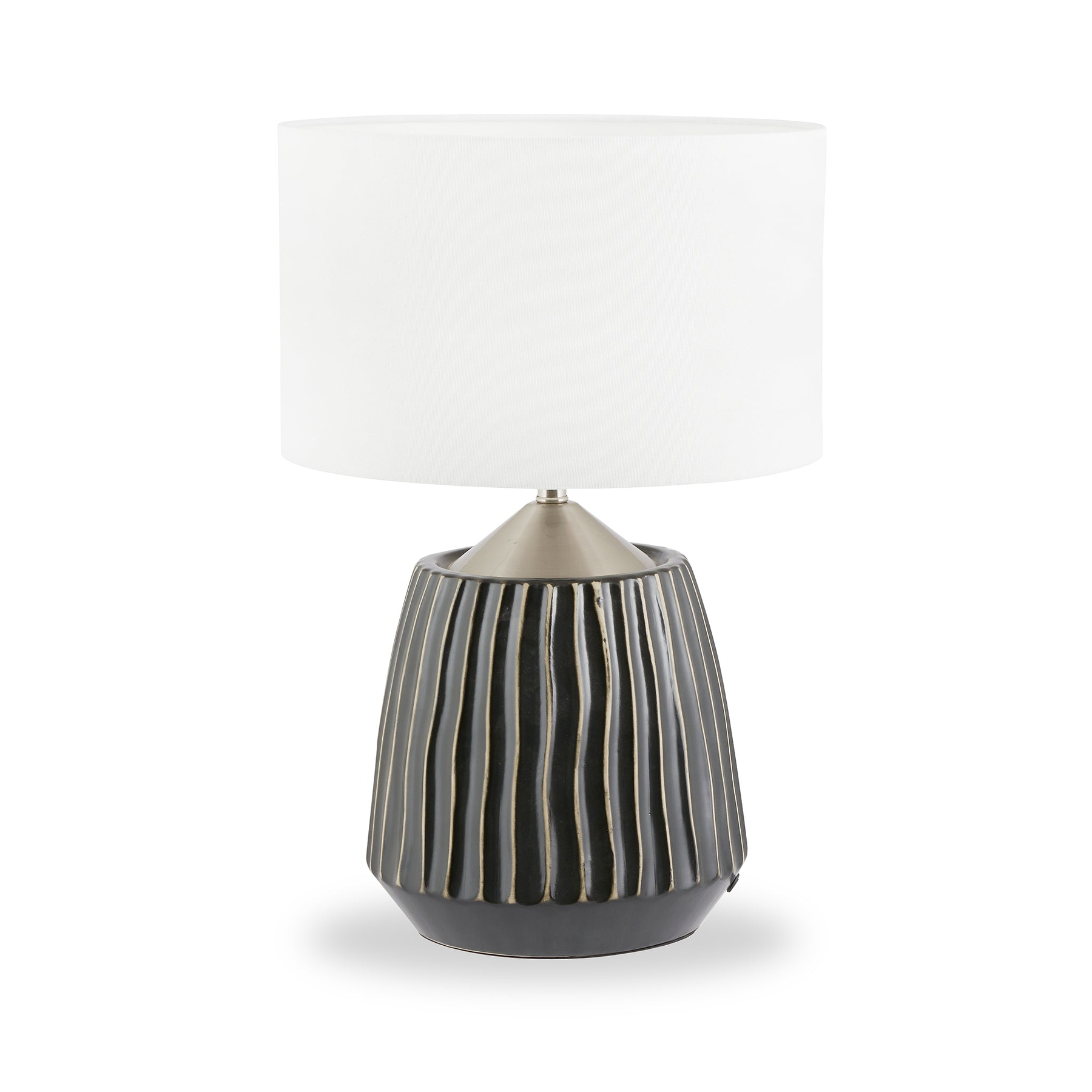 Artemis Textured Brushed Silver Table Lamp from Roseland Furniture
