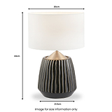 Artemis Textured Brushed Silver Table Lamp from Roseland Furniture