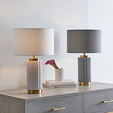 Ionic Textured Ceramic Table Lamp White from Roseland Furniture