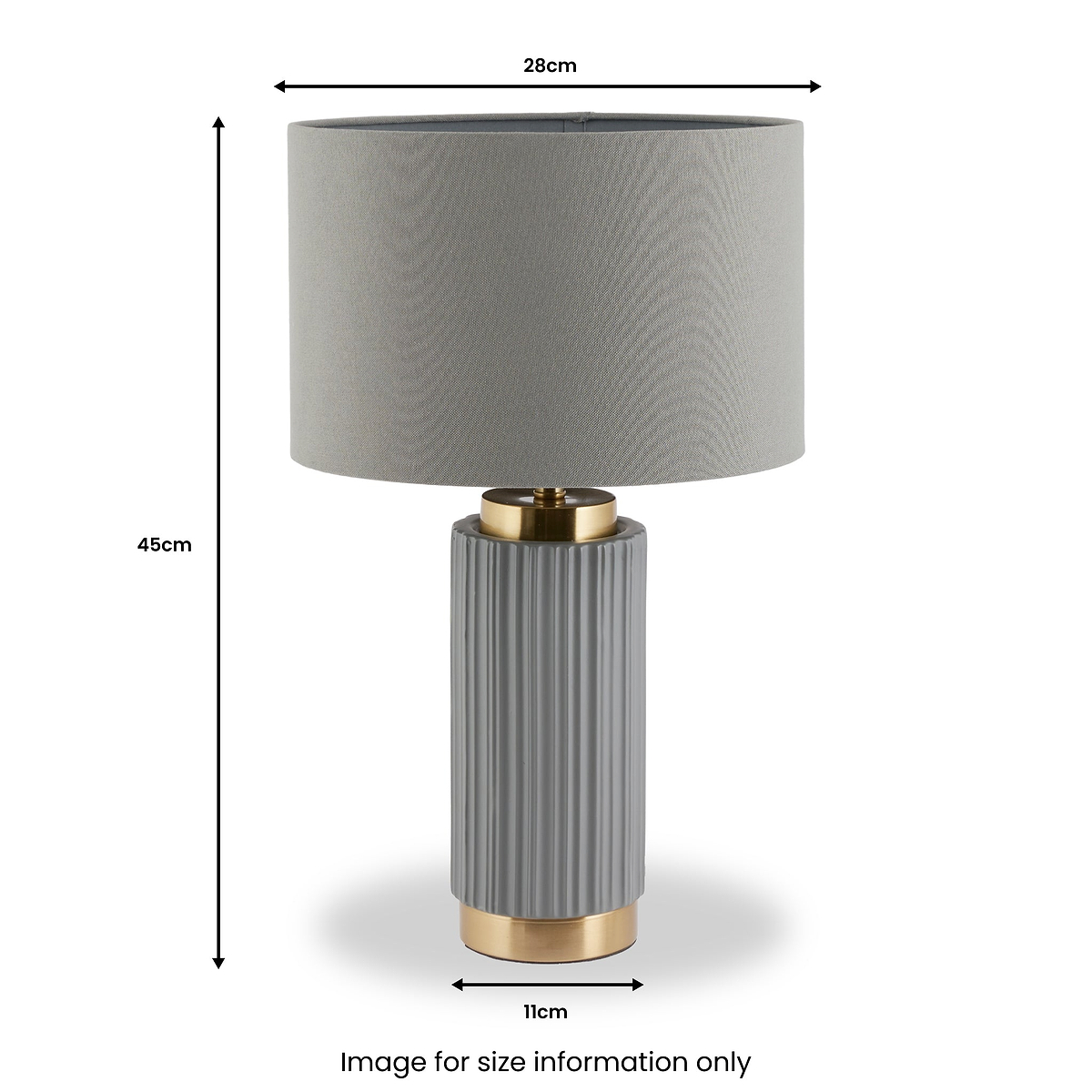 Ionic Textured Ceramic Table Lamp Grey from Roseland Furniture
