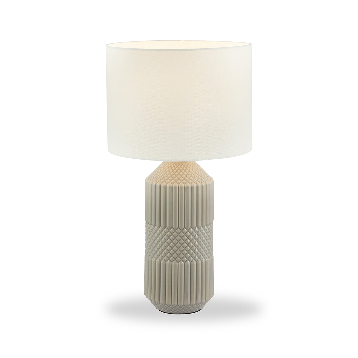 Meribel Geo Ceramic Tall Table Lamp Grey from Roseland Furniture