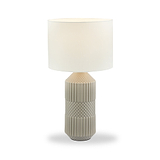 Meribel Geo Ceramic Tall Table Lamp Grey from Roseland Furniture