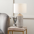 Meribel Geo Ceramic Tall Table Lamp Grey from Roseland Furniture