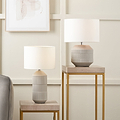 Meribel Geo Ceramic Tall Table Lamp Grey from Roseland Furniture