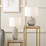 Meribel Geo Ceramic Tall Table Lamp Grey from Roseland Furniture