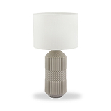 Meribel Geo Ceramic Tall Table Lamp Grey from Roseland Furniture