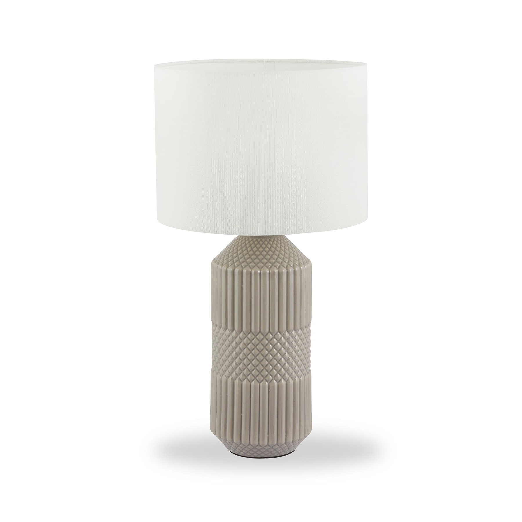 Meribel Geo Ceramic Tall Table Lamp Grey from Roseland Furniture