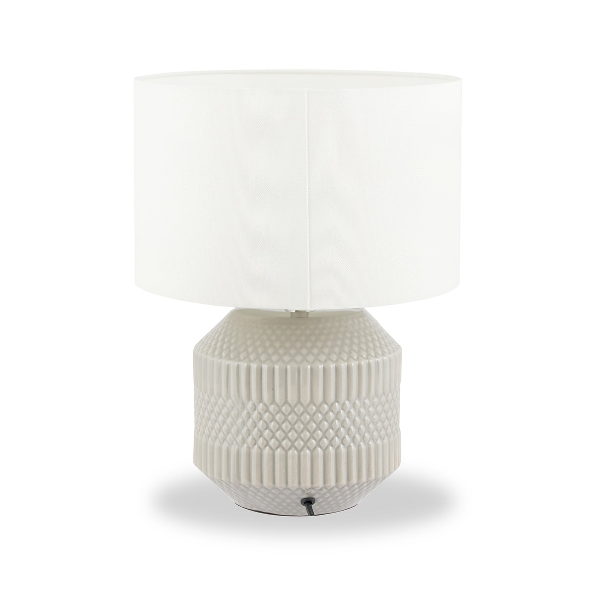 Meribel Geo Ceramic Table Lamp Grey from Roseland Furniture
