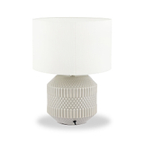 Meribel Geo Ceramic Table Lamp Grey from Roseland Furniture