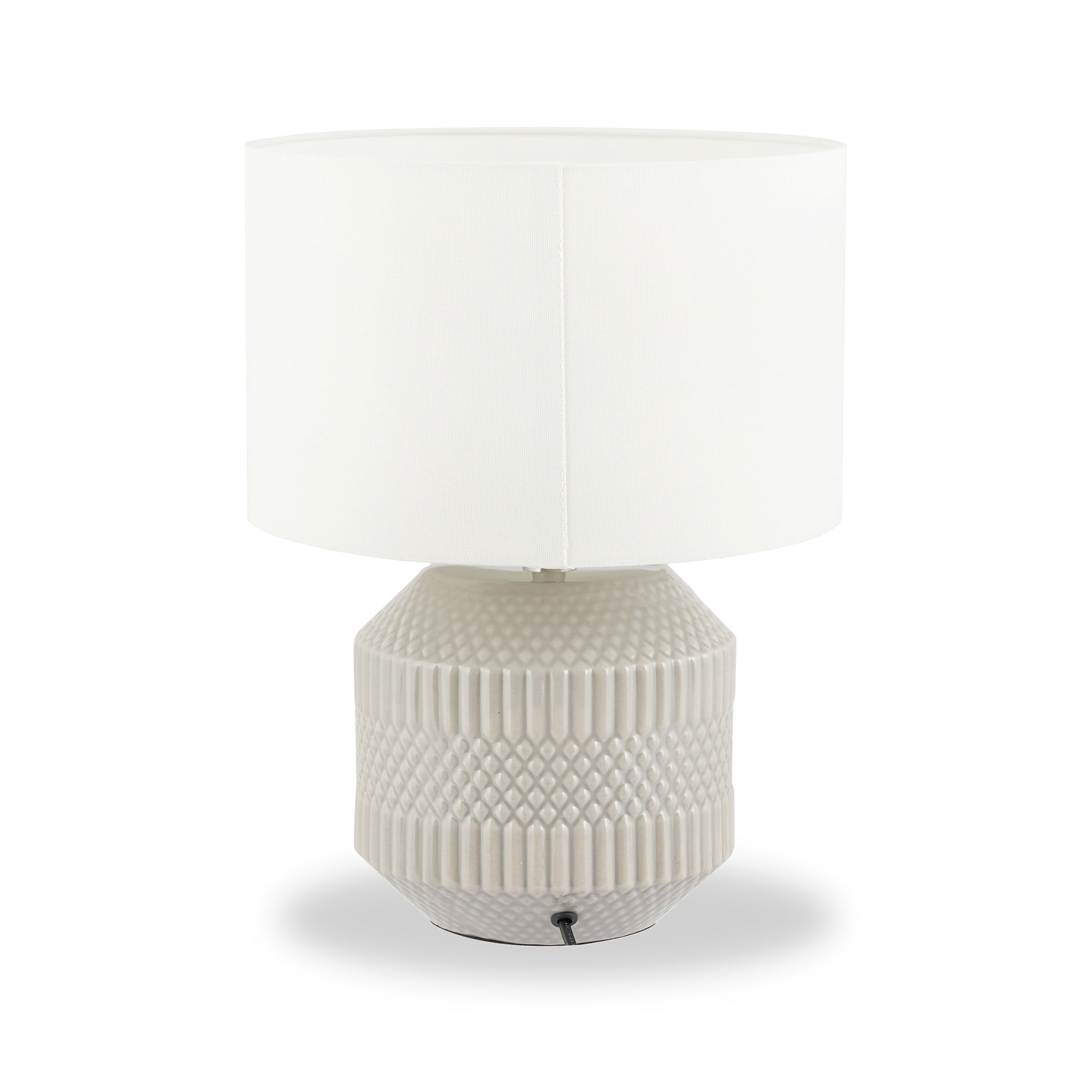 Meribel Geo Ceramic Table Lamp Grey from Roseland Furniture