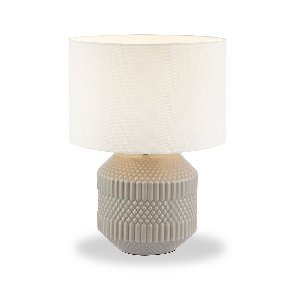 Meribel Geo Ceramic Table Lamp Grey from Roseland Furniture