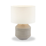 Meribel Geo Ceramic Table Lamp Grey from Roseland Furniture