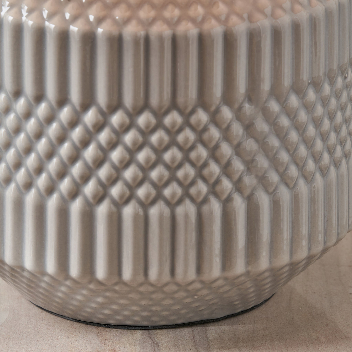 Meribel Geo Ceramic Table Lamp Grey from Roseland Furniture