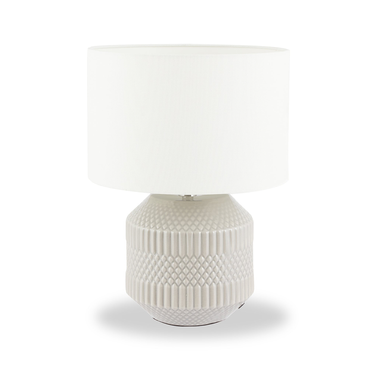 Meribel Geo Ceramic Table Lamp Grey from Roseland Furniture